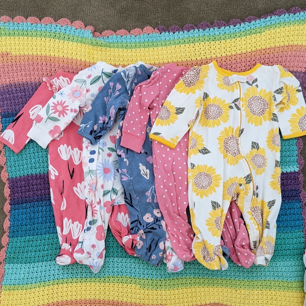 5 Carter's Two-Way Zip Footie Pajamas